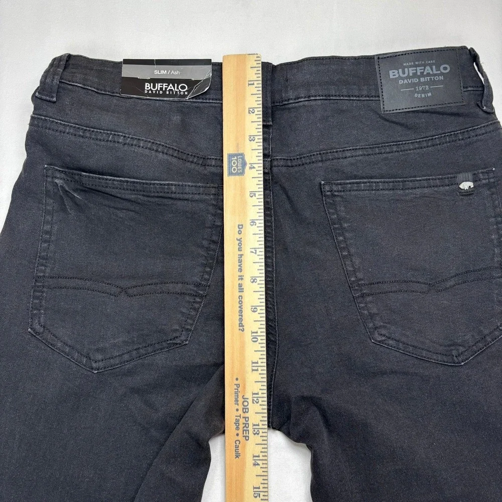 Buffalo David Bitton Jeans Mens 32x32 Slim Ash Black Stretch Denim New